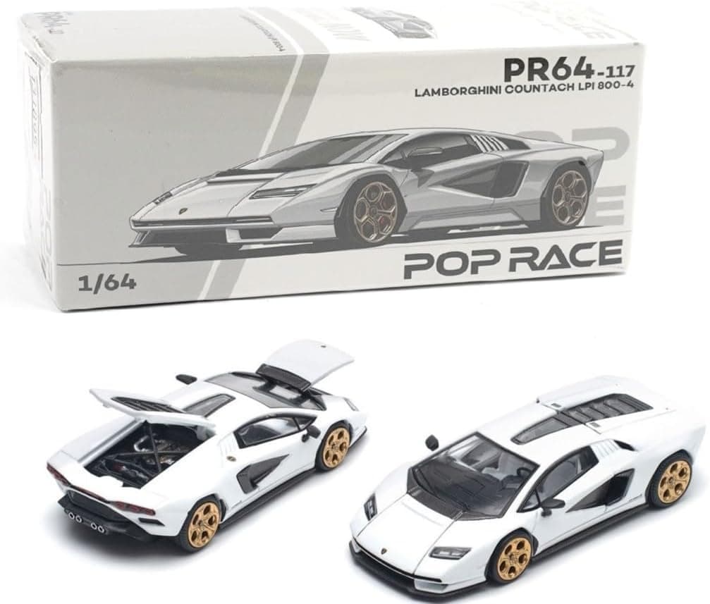 Pop Race 1:64 Lamborghini Countach LPI 800-4 (blanco) Edición limitada