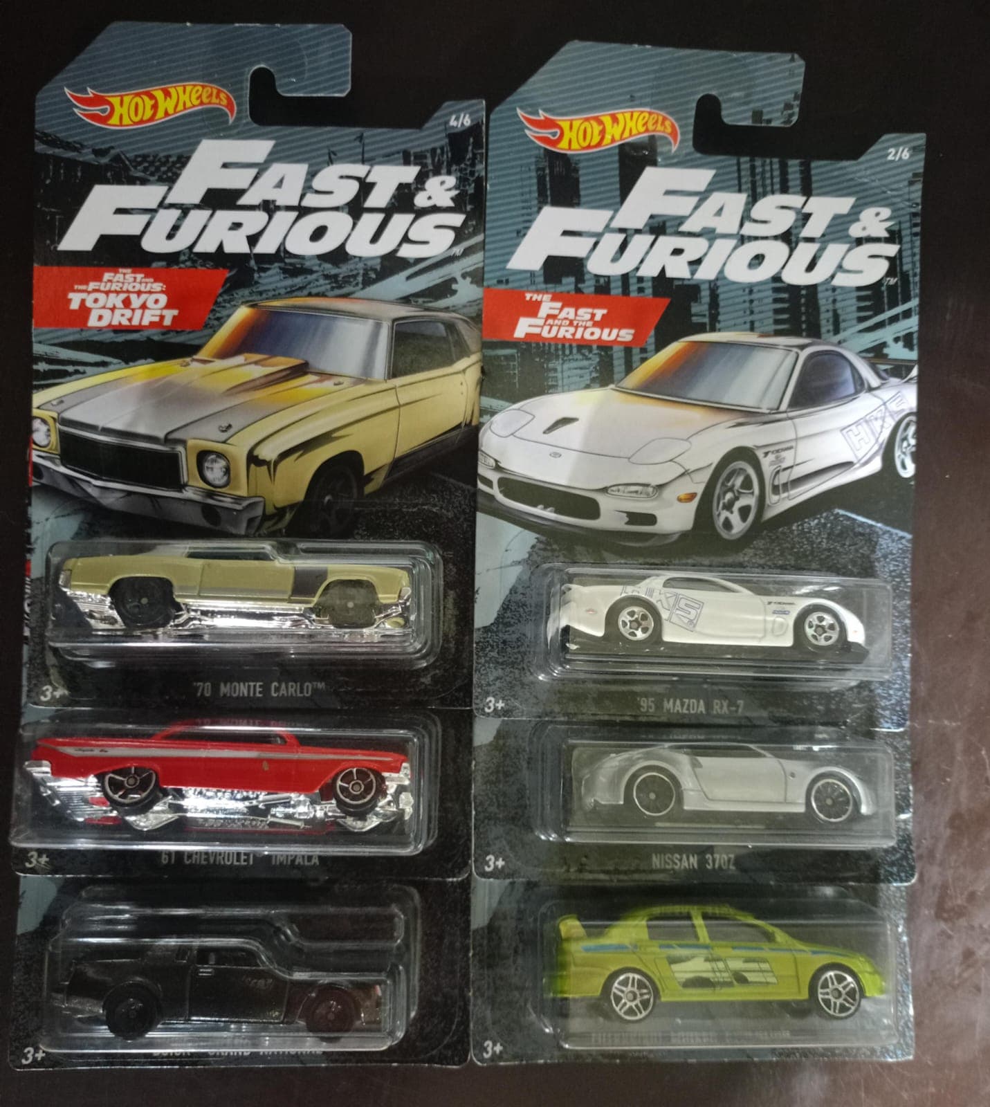 SET DE 6 AUTOS DE RAPIDO Y FURIOSO