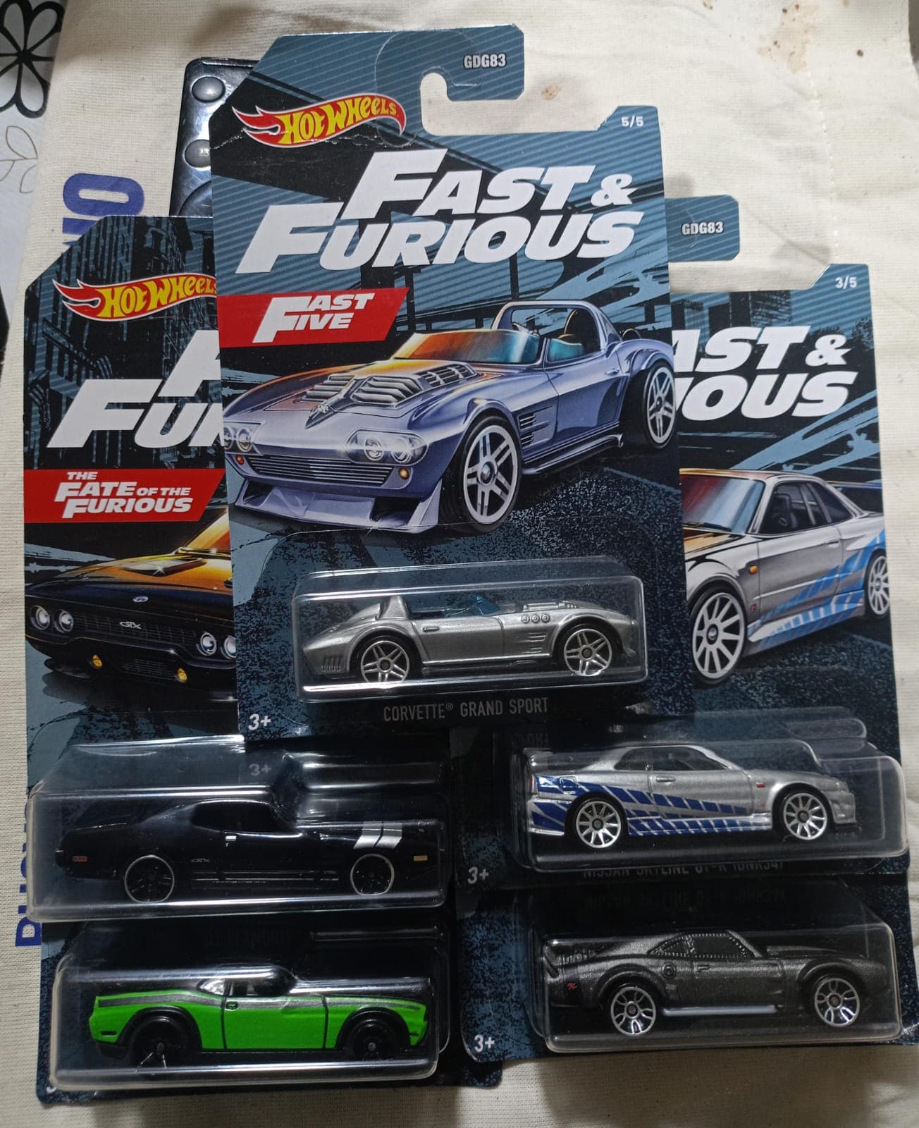 SET DE 5 AUTOS RAPIDO Y FURIOSO ANTIGUO