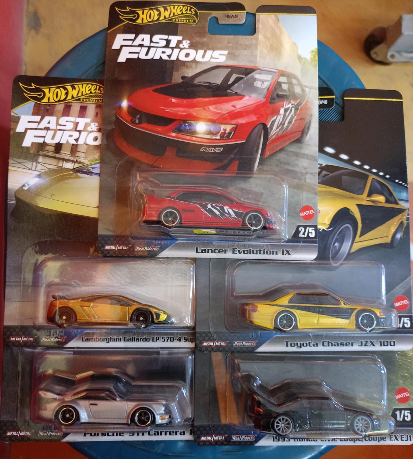 SET DE 5 AUTOS RAPIDO Y FURIOSOS TOKYO DRIFT