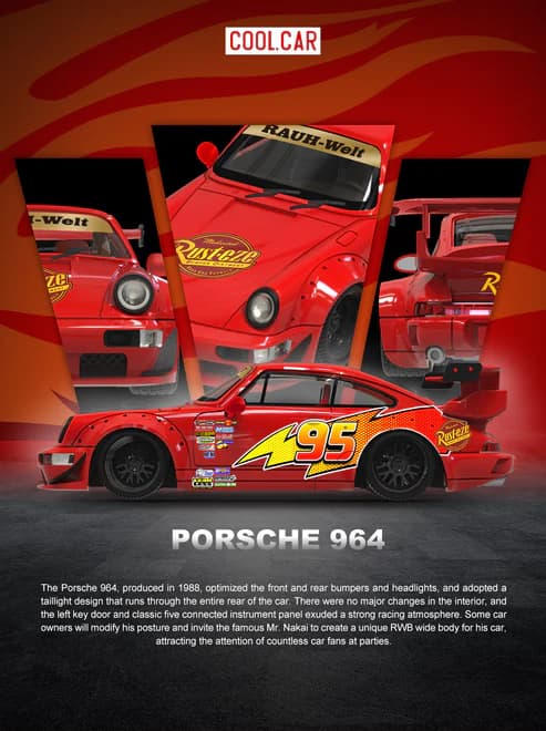 Porsche 964 Lightning McQueen Livery