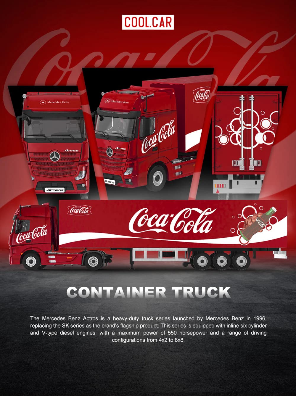 Mercedes Benz Actros Contrainer Truck coco cola livery