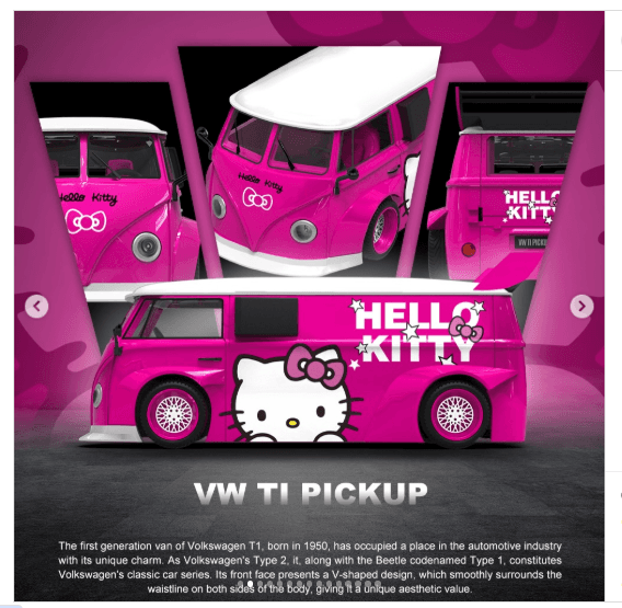 Cool Car Volkswagen T1 Hello Kitty